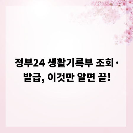 정부24 생활기록부 조회&middot;발급, 이것만 알면 끝!