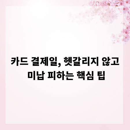 카드 결제일, 헷갈리지 않고 미납 피하는 핵심 팁