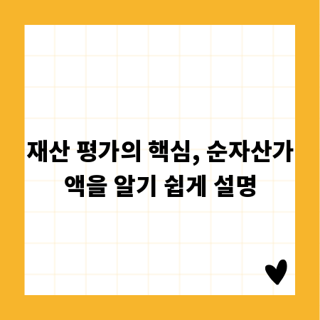 재산 평가의 핵심, 순자산가액을 알기 쉽게 설명