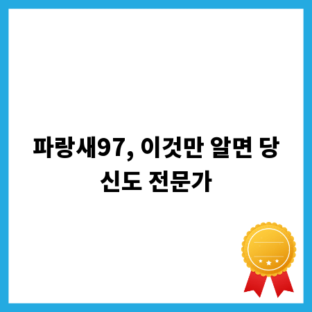 파랑새97, 이것만 알면 당신도 전문가
