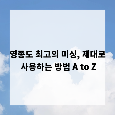 영종도 최고의 미싱, 제대로 사용하는 방법 A to Z