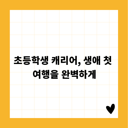 초등학생 캐리어, 생애 첫 여행을 완벽하게