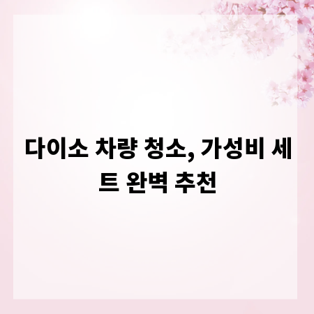 다이소 차량 청소, 가성비 세트 완벽 추천