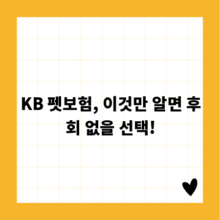 KB 펫보험, 이것만 알면 후회 없을 선택!