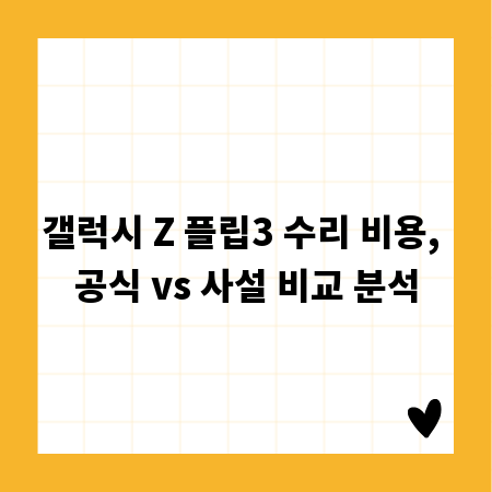 갤럭시 Z 플립3 수리 비용, 공식 vs 사설 비교 분석