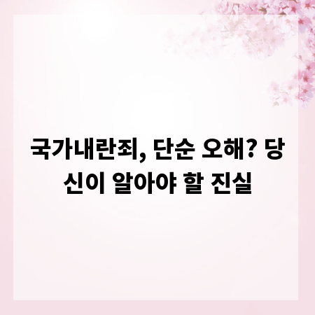 국가내란죄, 단순 오해? 당신이 알아야 할 진실