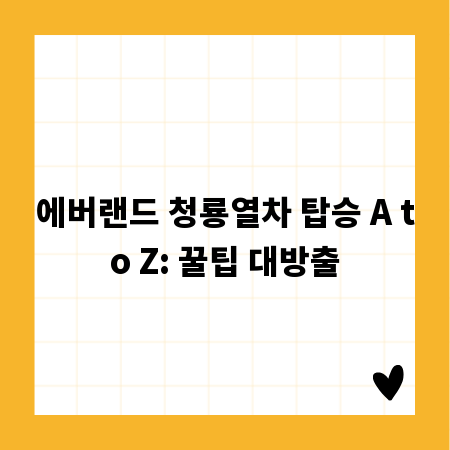 에버랜드 청룡열차 탑승 A to Z: 꿀팁 대방출