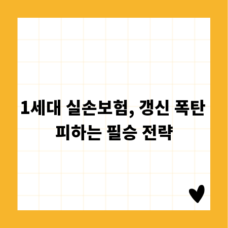 1세대 실손보험, 갱신 폭탄 피하는 필승 전략