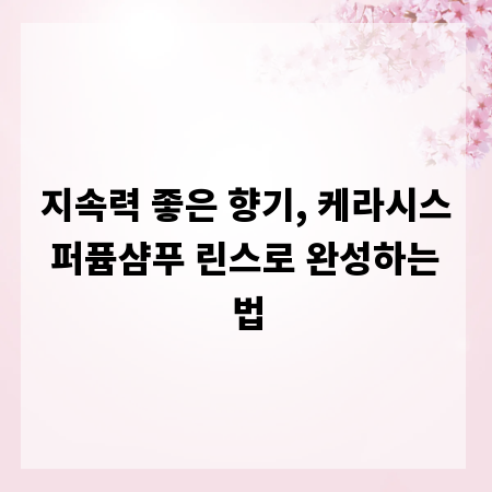 지속력 좋은 향기, 케라시스 퍼퓸샴푸 린스로 완성하는 법