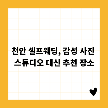 천안 셀프웨딩, 감성 사진 스튜디오 대신 추천 장소
