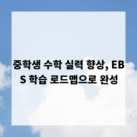 중학생 수학 실력 향상, EBS 학습 로드맵으로 완성