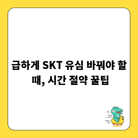 급하게 SKT 유심 바꿔야 할 때, 시간 절약 꿀팁