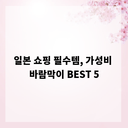 일본 쇼핑 필수템, 가성비 바람막이 BEST 5