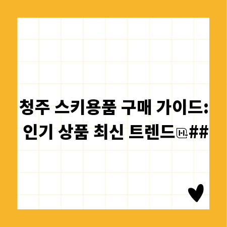 청주 스키용품 구매 가이드: 인기 상품 최신 트렌드
##
