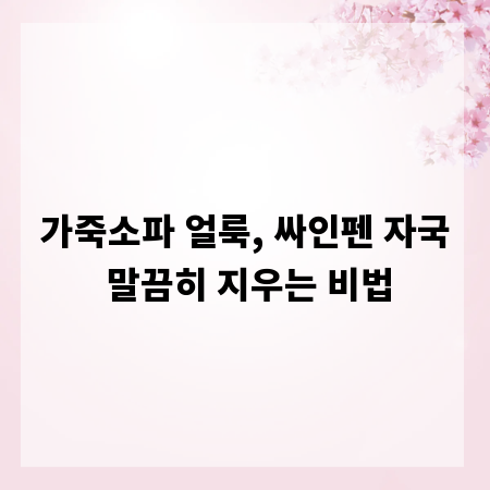 가죽소파 얼룩, 싸인펜 자국 말끔히 지우는 비법
