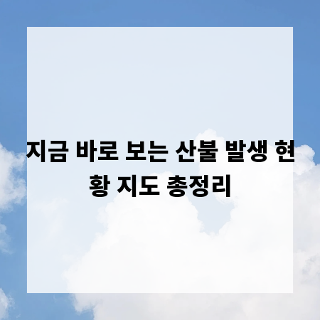 지금 바로 보는 산불 발생 현황 지도 총정리