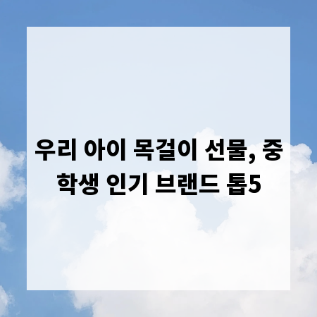 우리 아이 목걸이 선물, 중학생 인기 브랜드 톱5
