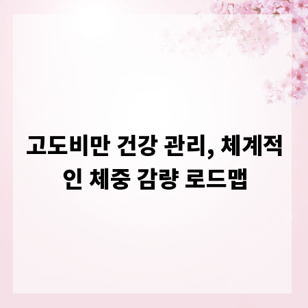 고도비만 건강 관리, 체계적인 체중 감량 로드맵