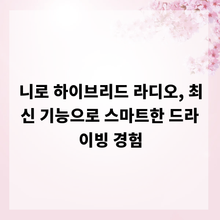 니로 하이브리드 라디오, 최신 기능으로 스마트한 드라이빙 경험