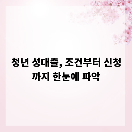 청년 성대출, 조건부터 신청까지 한눈에 파악