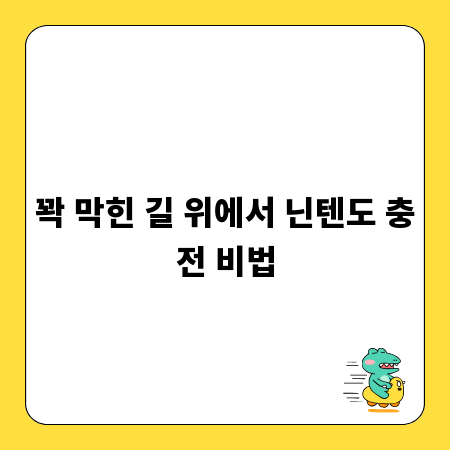 꽉 막힌 길 위에서 닌텐도 충전 비법
