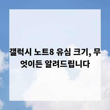 갤럭시 노트8 유심 크기, 무엇이든 알려드립니다
