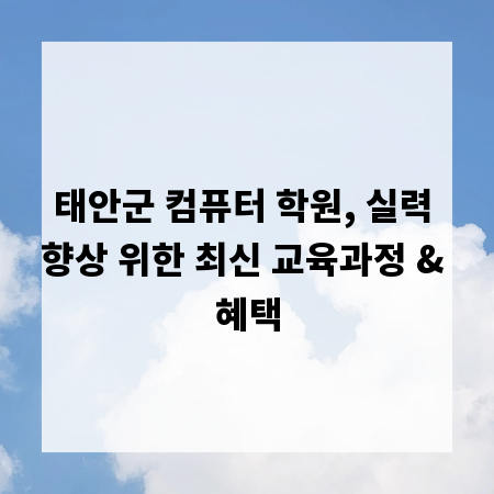 태안군 컴퓨터 학원, 실력 향상 위한 최신 교육과정 & 혜택