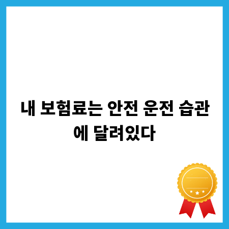 내 보험료는 안전 운전 습관에 달려있다
