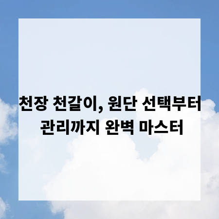 천장 천갈이, 원단 선택부터 관리까지 완벽 마스터
