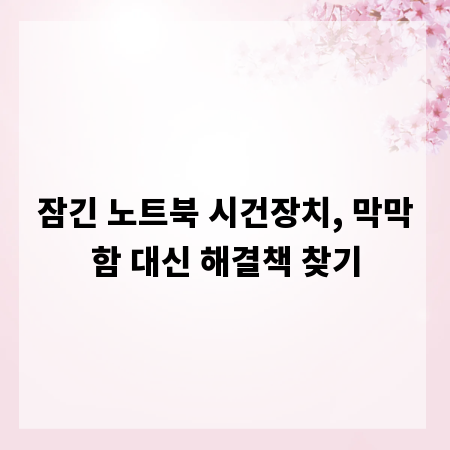 잠긴 노트북 시건장치, 막막함 대신 해결책 찾기