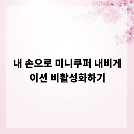 내 손으로 미니쿠퍼 내비게이션 비활성화하기