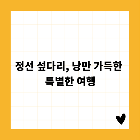 정선 섶다리, 낭만 가득한 특별한 여행