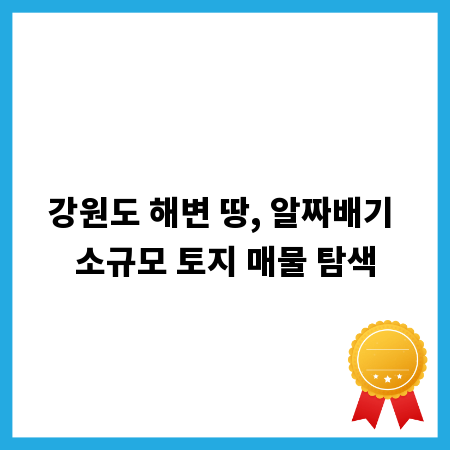 강원도 해변 땅, 알짜배기 소규모 토지 매물 탐색