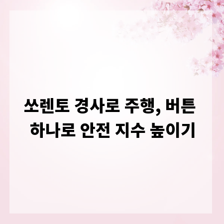 쏘렌토 경사로 주행, 버튼 하나로 안전 지수 높이기