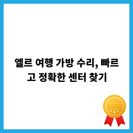 엘르 여행 가방 수리, 빠르고 정확한 센터 찾기