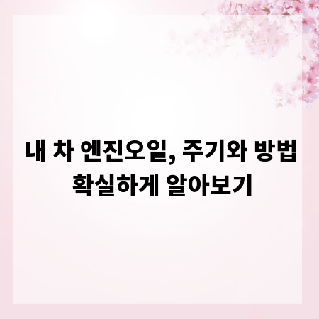 내 차 엔진오일, 주기와 방법 확실하게 알아보기