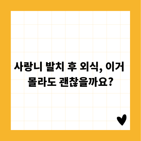 사랑니 발치 후 외식, 이거 몰라도 괜찮을까요?