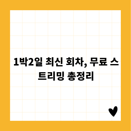 1박2일 최신 회차, 무료 스트리밍 총정리