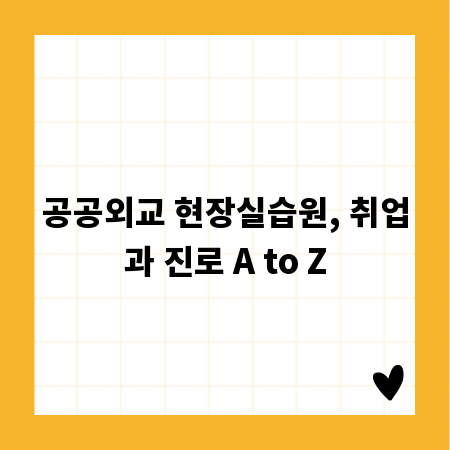 공공외교 현장실습원, 취업과 진로 A to Z