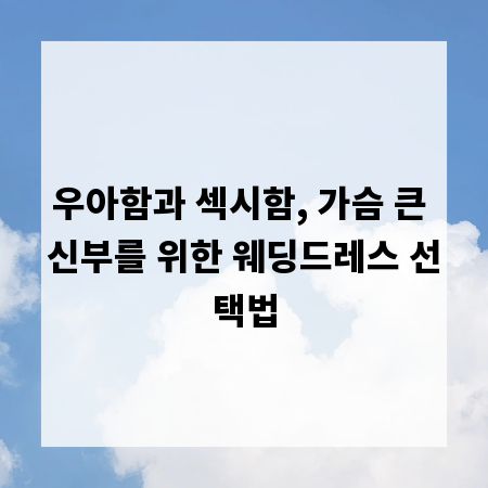 우아함과 섹시함, 가슴 큰 신부를 위한 웨딩드레스 선택법