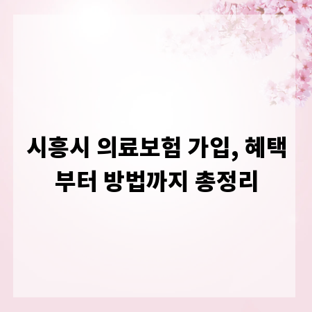 시흥시 의료보험 가입, 혜택부터 방법까지 총정리