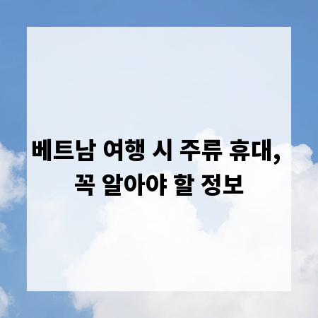 베트남 여행 시 주류 휴대, 꼭 알아야 할 정보