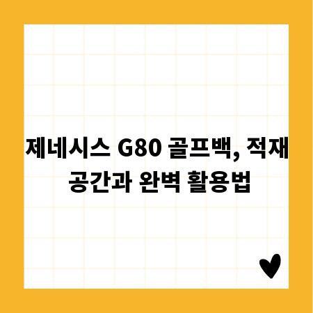 제네시스 G80 골프백, 적재 공간과 완벽 활용법