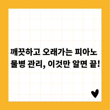 깨끗하고 오래가는 피아노 물병 관리, 이것만 알면 끝!