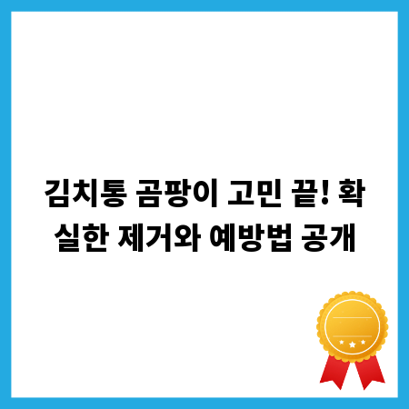 김치통 곰팡이 고민 끝! 확실한 제거와 예방법 공개