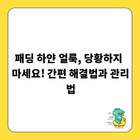 패딩 하얀 얼룩, 당황하지 마세요! 간편 해결법과 관리법