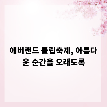 에버랜드 튤립축제, 아름다운 순간을 오래도록