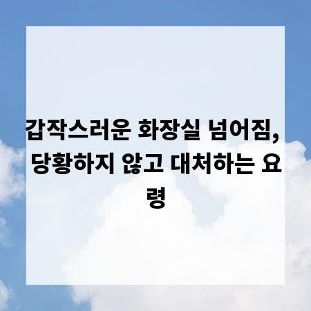 갑작스러운 화장실 넘어짐, 당황하지 않고 대처하는 요령
