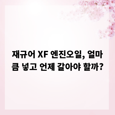 재규어 XF 엔진오일, 얼마큼 넣고 언제 갈아야 할까?