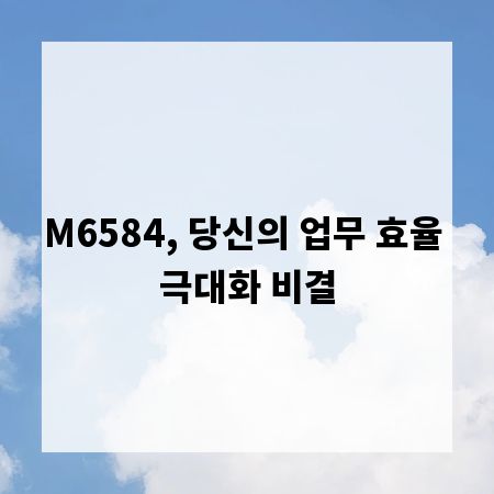 M6584, 당신의 업무 효율 극대화 비결